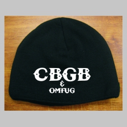 CBGB čierna pletená čiapka stredne hrubá vo vnútri naviac zateplená, univerzálna veľkosť, materiálové zloženie 100% akryl